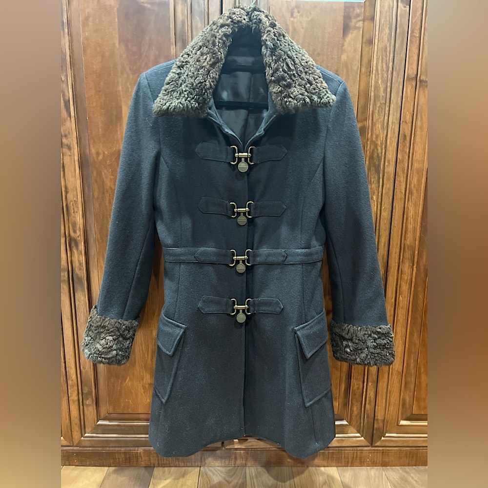 Vintage Jacket | Italian Made | Wool & Sherpa | Dark Brown | sz L